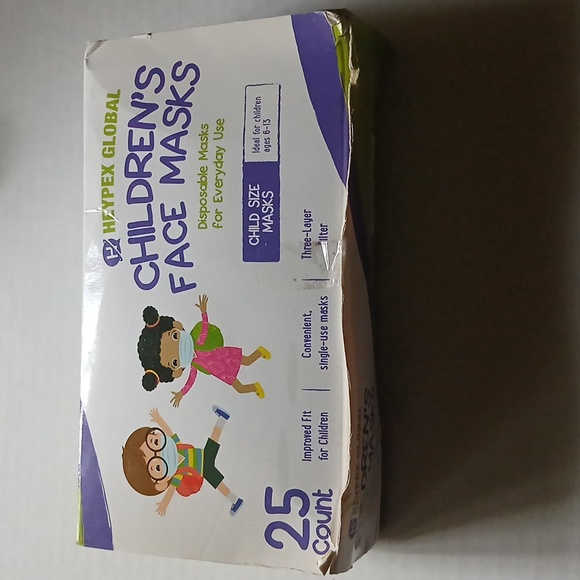 Children Disposal Face Masks for everyday use ages 6 to 13 25ct NWT - Picture 3 of 5